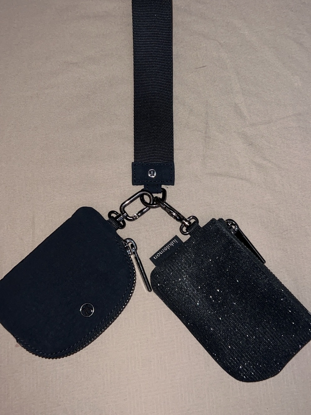 lululemon dual pouch wristlet glitter